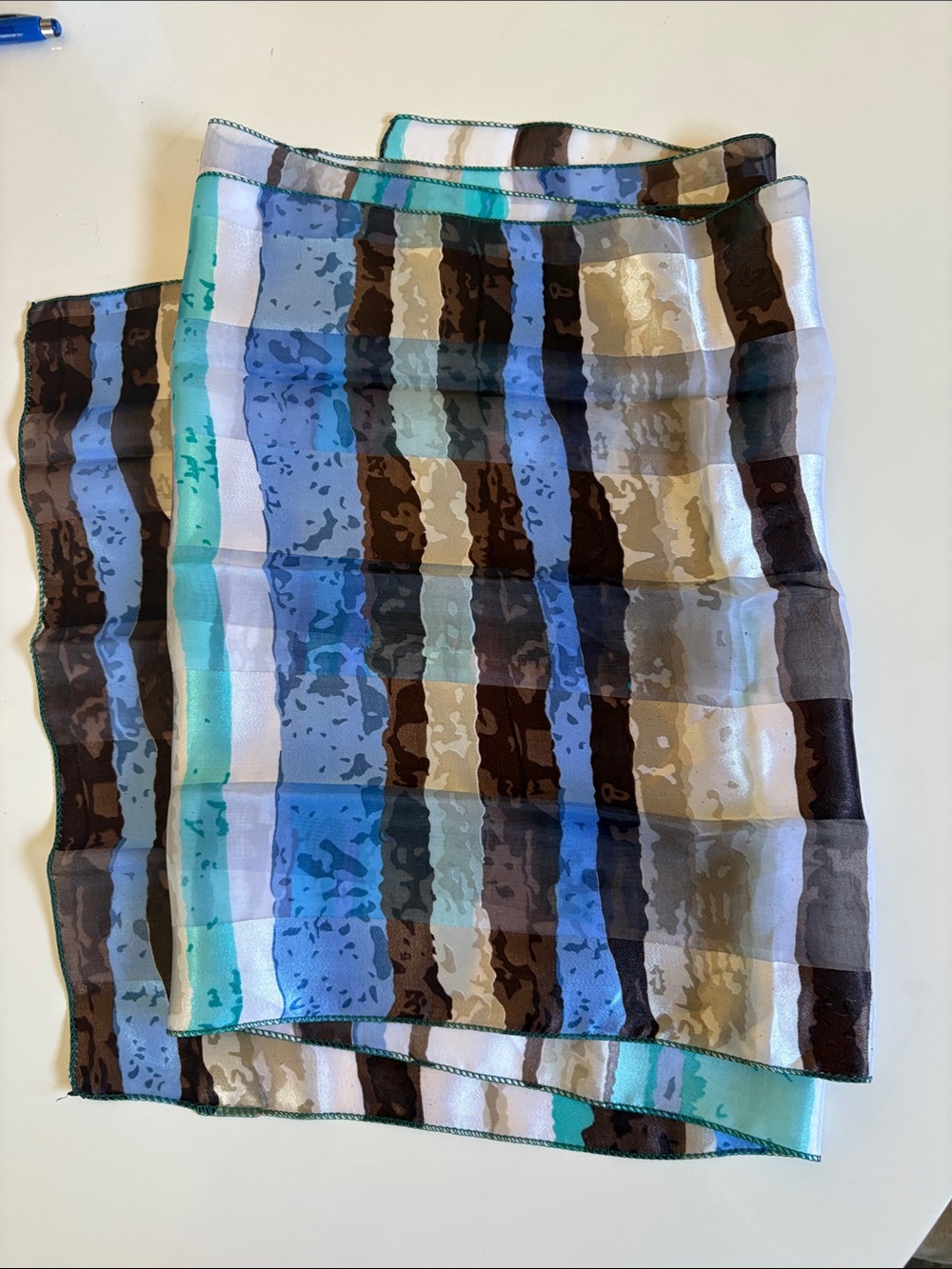 Blue Multi Stripe Lightweight Women's Scarf